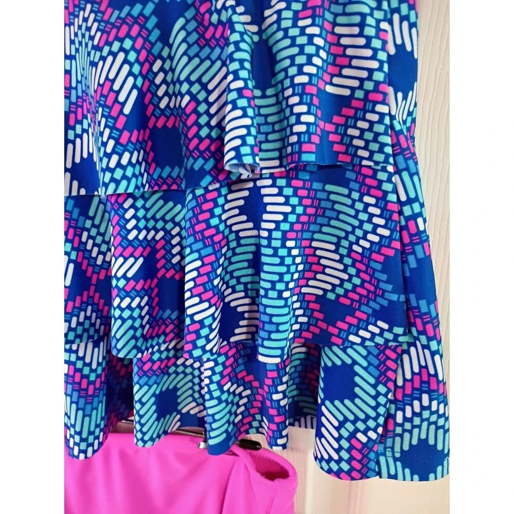 Collection By Carolina Tankini Geometric Set Halter 14/16 Skirt Swimwear Beach